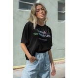 Madmext MG946 Mad Girls Siyah Kadın T-shirt