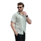 Madmext Mint Yeşili Basic Kısa Kollu Erkek Gömlek E6760,Mint Yeşili 2XL