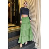 Madmext Mint Yeşili Basic Pileli Kadın Uzun Etek,Mint Yeşili S