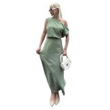 Madmext Mint Yeşili Düşük Omuz Elbise Mg2349,Mint Yeşili S