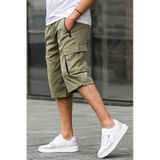 Madmext Mint Yeşili Kargo Cep Erkek Gabardin Kapri Şort 6332-mint Yeşili Mint