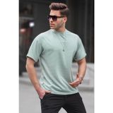 Madmext Mint Yeşili Likralı Basic Erkek Tişört 6060