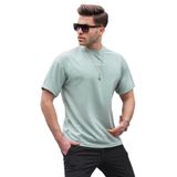 Madmext Mint Yeşili Likralı Basic Erkek Tişört 6060,Mint Yeşili L