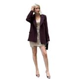 Madmext Mürdüm Astarlı Kadın Blazer Ceket Mg2508,Mürdüm S