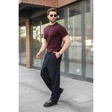 Madmext Mürdüm Bisiklet Yaka Regular Fit Triko Erkek Tişört E7487