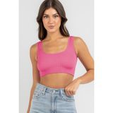 Madmext Pembe Askılı Basic Crop Top Bluz MG1757