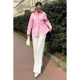 Madmext Pembe Basic Kadın Gömlek Mg2355,Pembe L