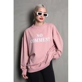 Madmext Pembe Bisiklet Yaka Baskılı Oversize Kadın Sweatshirt Mg1902,Pembe S