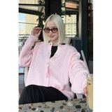 Madmext Pembe Bisiklet Yaka Selanik Örgü Düğmeli Kadın Hırka Mg2487,Pembe L