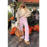 Madmext Pembe Çizgili Kadın Jean Pantolon Mg2463