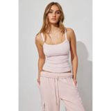 Madmext Pembe Fitilli Görünümlü Askılı Basic Atlet Mg2236,Pembe L