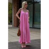 Madmext Pembe Halter Yaka Askılı Uzun Basic Kadın Elbise Mg2163,Pembe M