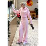 Madmext Pembe Kapüşonlu Triko Kadın Eşofman Takımı MG2237