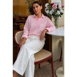 Madmext Pembe Keten Kadın Gömlek MG2797 - XL
