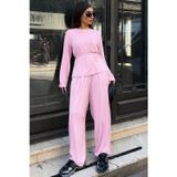Madmext Pembe Likralı Modal Şalvar Takım Mg2784