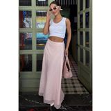 Madmext Pembe Minimal Puantiye Desen Şifon Astarlı Etek MG2821