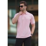 Madmext Pembe Overfit Kısa Kollu Polo Yaka Erkek Tişört 7029