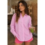 Madmext Pembe Pötikareli Uzun Kollu Kadın Gömlek Mg2386