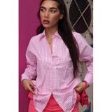 Madmext Pembe Pötikareli Uzun Kollu Kadın Gömlek Mg2386,Pembe S