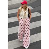 Madmext Pembe Puantiyeli Yan Şeritli Bol Paça Kadın Eşofman Altı MG2860 - XL