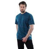 Madmext Petrol Mavisi Bisiklet Yaka Basic Çizgili Erkek T-Shirt E7102,Petrol Mavisi S