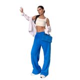 Madmext Saks Bol Paça Kadın Eşofman Altı Mg2279,Saks XL