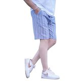 Madmext Saks Rahat Kesim Erkek Keten Kapri Şort 6543,Saks 2XL