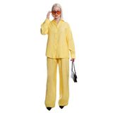 Madmext Sarı Basic Kadın Gömlek Pantolon İkili Takım Mg2352,Sarı XL