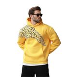 Madmext Sarı Baskılı Kapüşonlu Erkek Sweatshirt E7160,Sarı M