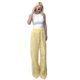 Madmext Sarı Bol Paça Müslin Kadın Pantolon Mg1980,Sarı L