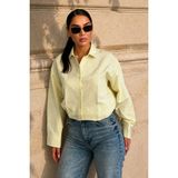 Madmext Sarı Çizgili Oversize Kadın Gömlek MG2732 - XL