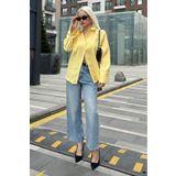 Madmext Sarı Kırışık Desen Kadın Gömlek MG2313