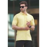 Madmext Sarı Overfit Kısa Kollu Polo Yaka Erkek Tişört 7029 - 2XL