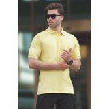 Madmext Sarı Overfit Kısa Kollu Polo Yaka Erkek Tişört 7029