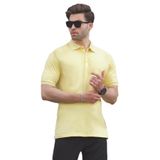 Madmext Sarı Overfit Kısa Kollu Polo Yaka Erkek Tişört 7029,Sarı 2XL