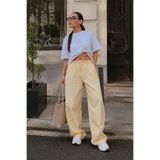 Madmext Sarı Pötikareli Bol Paça Kadın Pantolon Mg2335