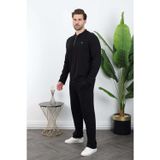 Madmext Siyah %100 Pamuklu Düğmeli Yaka Erkek Pijama Takımı E7333