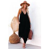Madmext Siyah Askılı Oversize Uzun Elbise MG2038