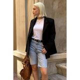 Madmext Siyah Astarlı Kadın Blazer Ceket Mg2508,Siyah XL