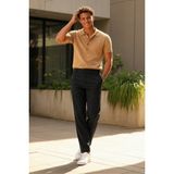 Madmext Siyah Basic Erkek Pantolon E6576 Normal Bel Trend Kesim Dokuma Kumaş 2 Cepli