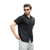 Madmext Siyah Basic Kısa Kollu Erkek Gömlek E6760,Siyah 2XL