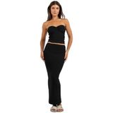 Madmext Siyah Basic Uzun Triko Etek Mg1813,Siyah M