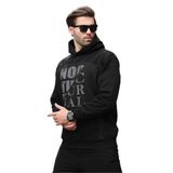 Madmext Siyah Baskılı Kapüşonlu Cep Detaylı Erkek Sweatshirt 7062,Siyah 2XL