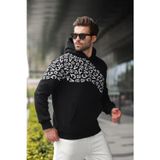 Madmext Siyah Baskılı Kapüşonlu Erkek Sweatshirt E7160