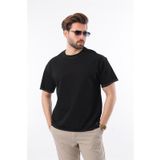 Madmext Siyah Bisiklet Yaka Basic Erkek Tişört E7105