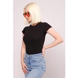 Madmext Siyah Bisiklet Yaka Basic Kadın T-shirt Mg2479