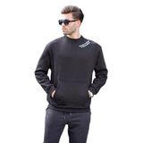Madmext Siyah Bisiklet Yaka Nakış Detaylı Cepli Erkek Sweatshirt 7049,Siyah S