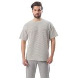 Madmext Siyah Bisiklet Yaka Pamuklu Çizgili Erkek T-Shirt E7121,Siyah M