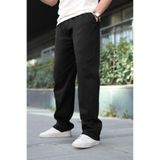Madmext Siyah Bol Paça Beli Bağlamalı Erkek Pantolon E7403