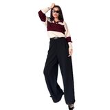 Madmext Siyah Çift Pileli Kemerli Pantolon Mg2330,Siyah 40